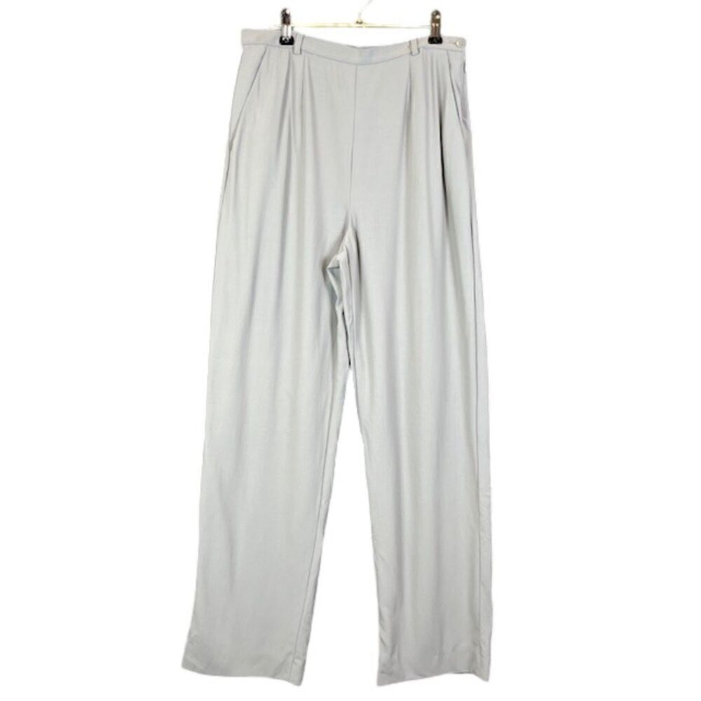 Giorgio Armani Linen Silk Blend Dress Slacks Light Gray Pockets Side Zip Size 42